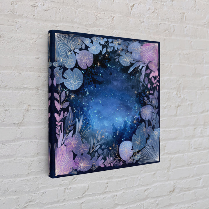 Mermaid Lagoon with Bioluminescent Water Framed Canvas Print, Fantasy Art, Digital Art, Living Room Decor, Fine Art, Mythic, FAN-1x1-8