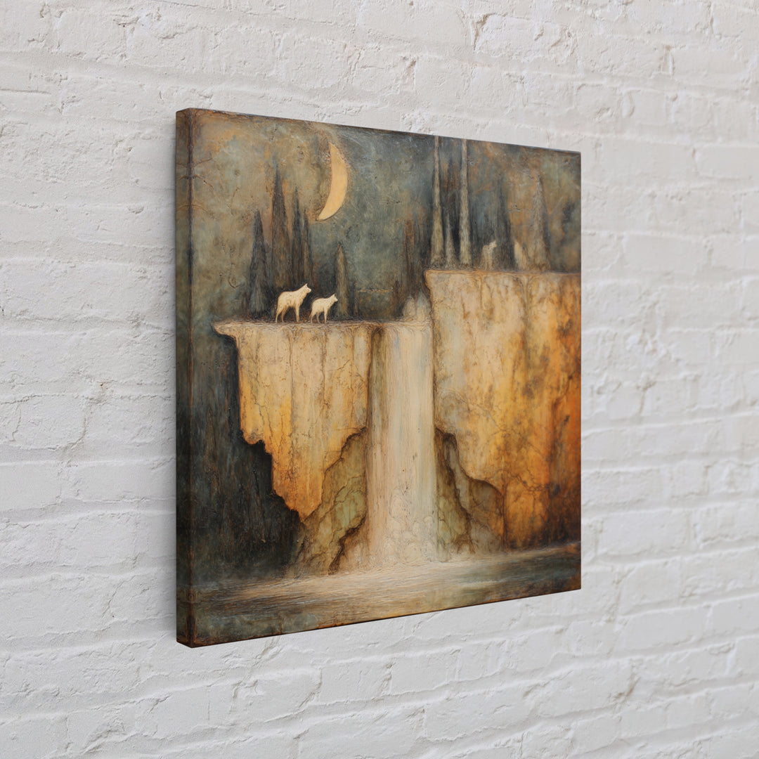 Dwarven Forge with Molten Gold Glow Canvas Print, Fantasy Art, Fantasy Home Decor, Living Room Decor, Fine Art, Mythic, FAN-1x1-90