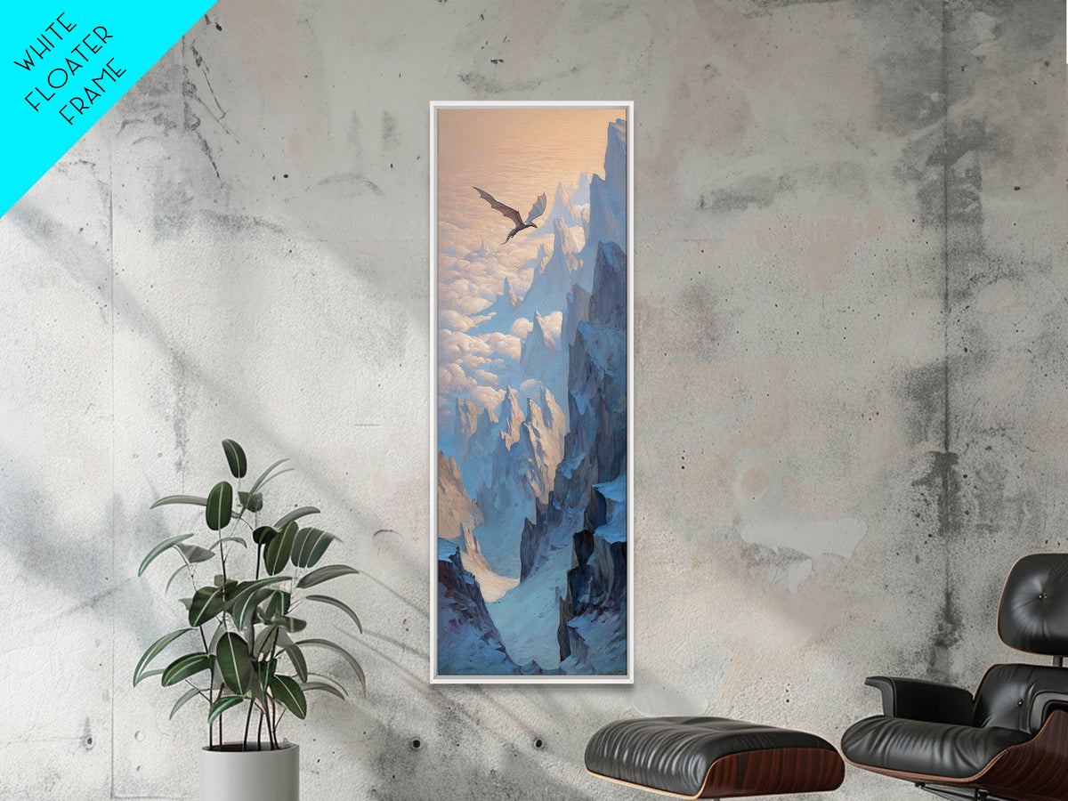 Griffin Perched on a Castle Wall Canvas Print, Fantasy Art, Final Fantasy Art, Living Room Decor, Mythic, Statement Artwork, FAN-1x3-22