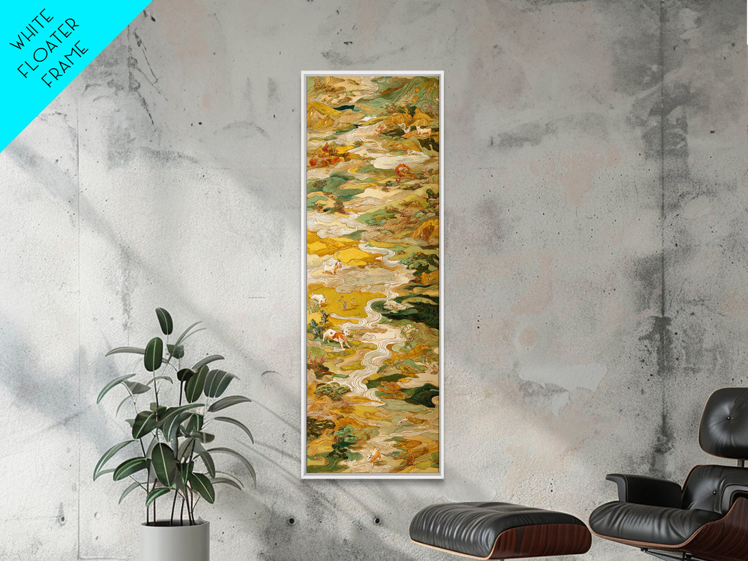 Dragon Soaring Above Jagged Mountain Peaks Canvas Print, Fantasy Art, Statement Artwork, Living Room Decor, Oil Painting, FAN-1x3-37