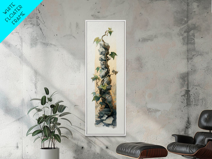 Floating Island with Waterfalls and Ancient Ruins Canvas Print, Fantasy Art, Art Prints, Living Room Decor, Fine Art, Mythic, FAN-1x3-39