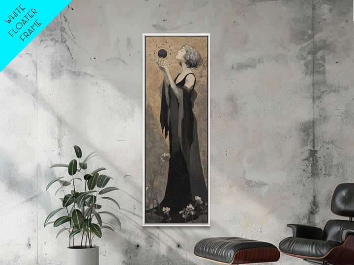 Mermaid Lagoon with Bioluminescent Water Canvas Print, Fantasy Art, Contemporary Art, Living Room Decor, Fine Art, Mythic, FAN-1x3-44