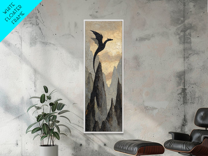 Wizard Tower under a Violet Storm Sky Framed Canvas Print, Fantasy Art, Fantasy, Living Room Decor, Fine Art, Mythic, FAN-1x3-64