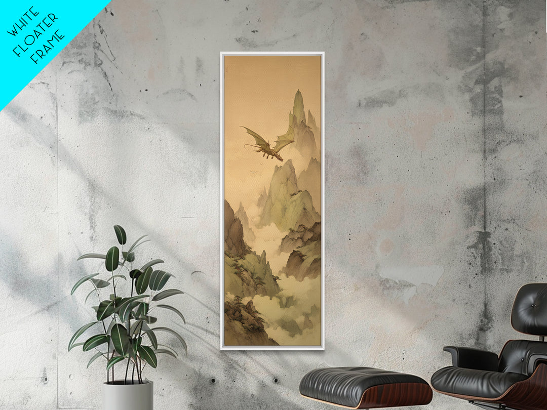 Griffin Perched on a Castle Wall Framed Canvas Print, Fantasy Art, Fantasy Home Decor, Living Room Decor, Fine Art, Mythic, FAN-1x3-70