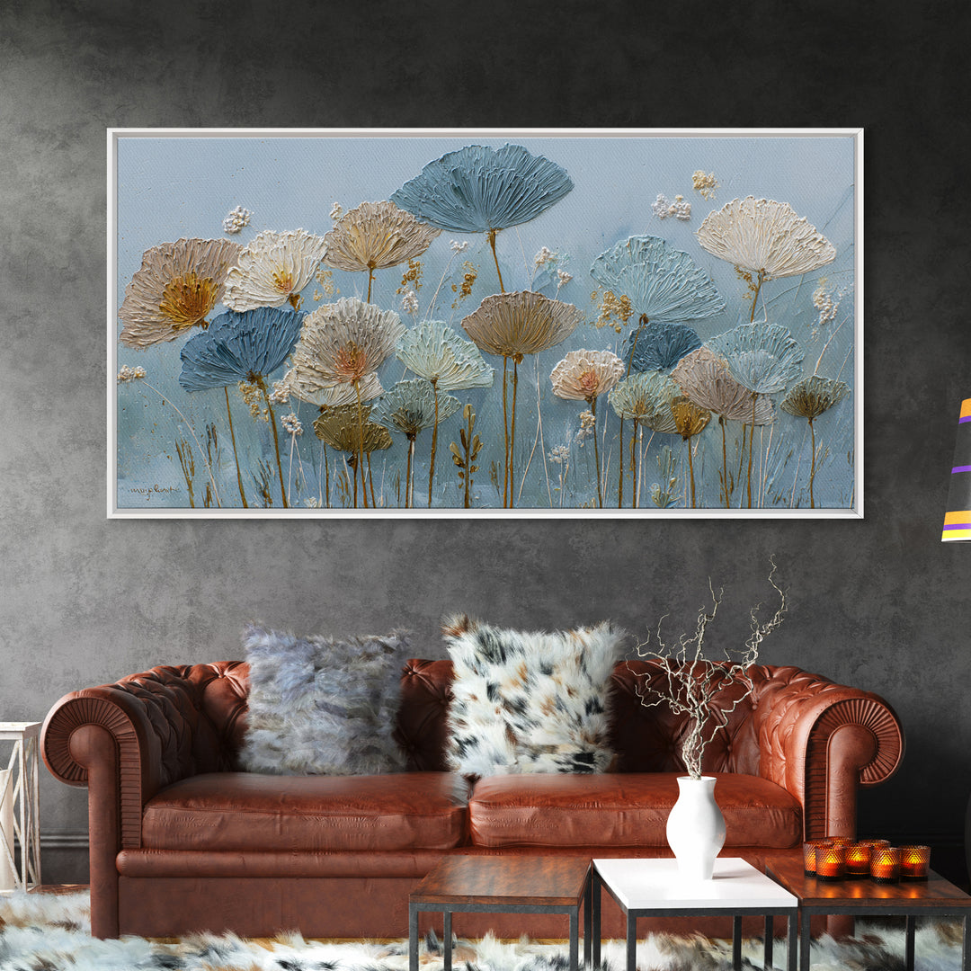 Floating Island with Waterfalls and Ancient Ruins Framed Canvas Print, Fantasy Art, Print, Living Room Decor, Watercolor Art, FAN-2x1-23