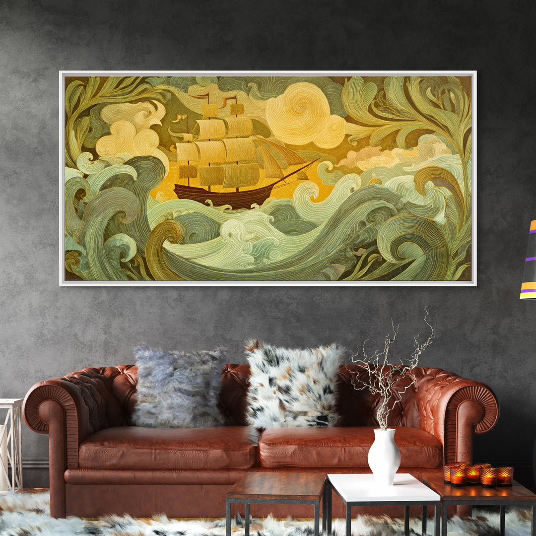 Wizard Tower under a Violet Storm Sky Canvas Print, Fantasy Art, Wall Decor, Living Room Decor, Fine Art, Mythic, Whimsical Art, FAN-2x1-48