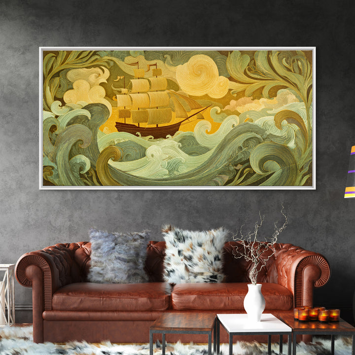 Wizard Tower under a Violet Storm Sky Canvas Print, Fantasy Art, Wall Decor, Living Room Decor, Fine Art, Mythic, Whimsical Art, FAN-2x1-48