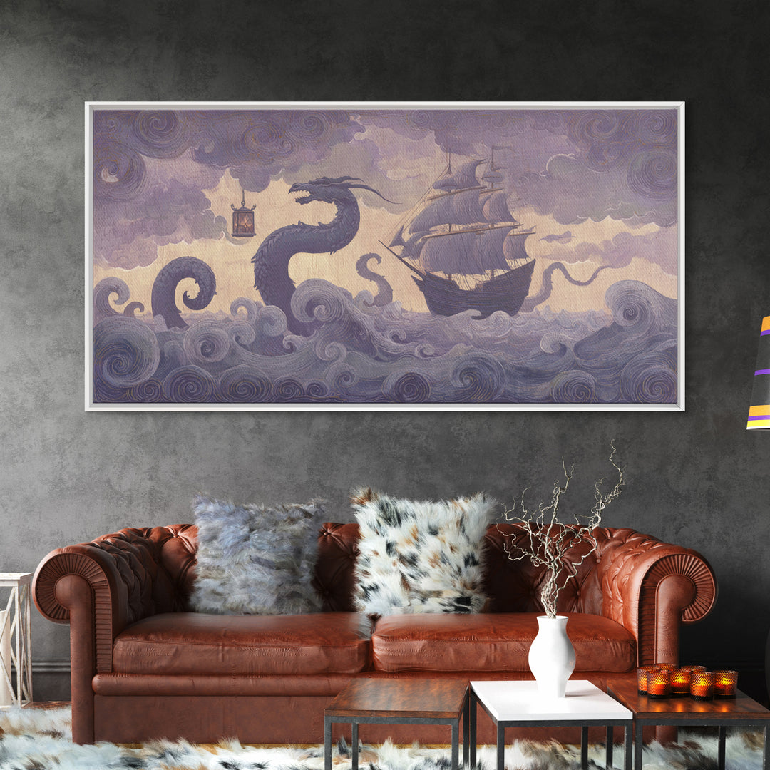 Griffin Perched on a Castle Wall Canvas Print, Fantasy Art, Contemporary Art, Living Room Decor, Mythic, Printable Art, FAN-2x1-54