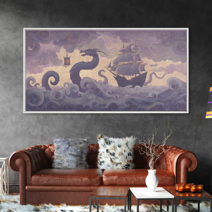 Griffin Perched on a Castle Wall Canvas Print, Fantasy Art, Contemporary Art, Living Room Decor, Mythic, Printable Art, FAN-2x1-54