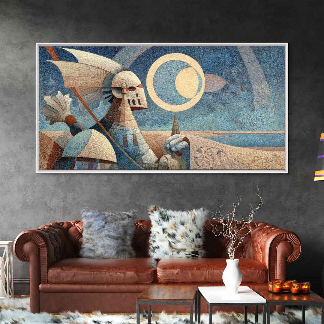 Sea Serpent Beneath a Stormy Ship Silhouette Canvas Print, Fantasy Art, Whimsical Art, Living Room Decor, Fine Art, Mythic, FAN-2x1-63