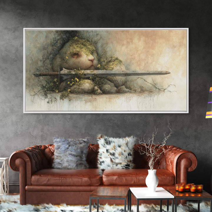 Mermaid Lagoon with Bioluminescent Water Canvas Print, Fantasy Art, Whimsical Art, Living Room Decor, Fine Art, Mythic, FAN-2x1-76