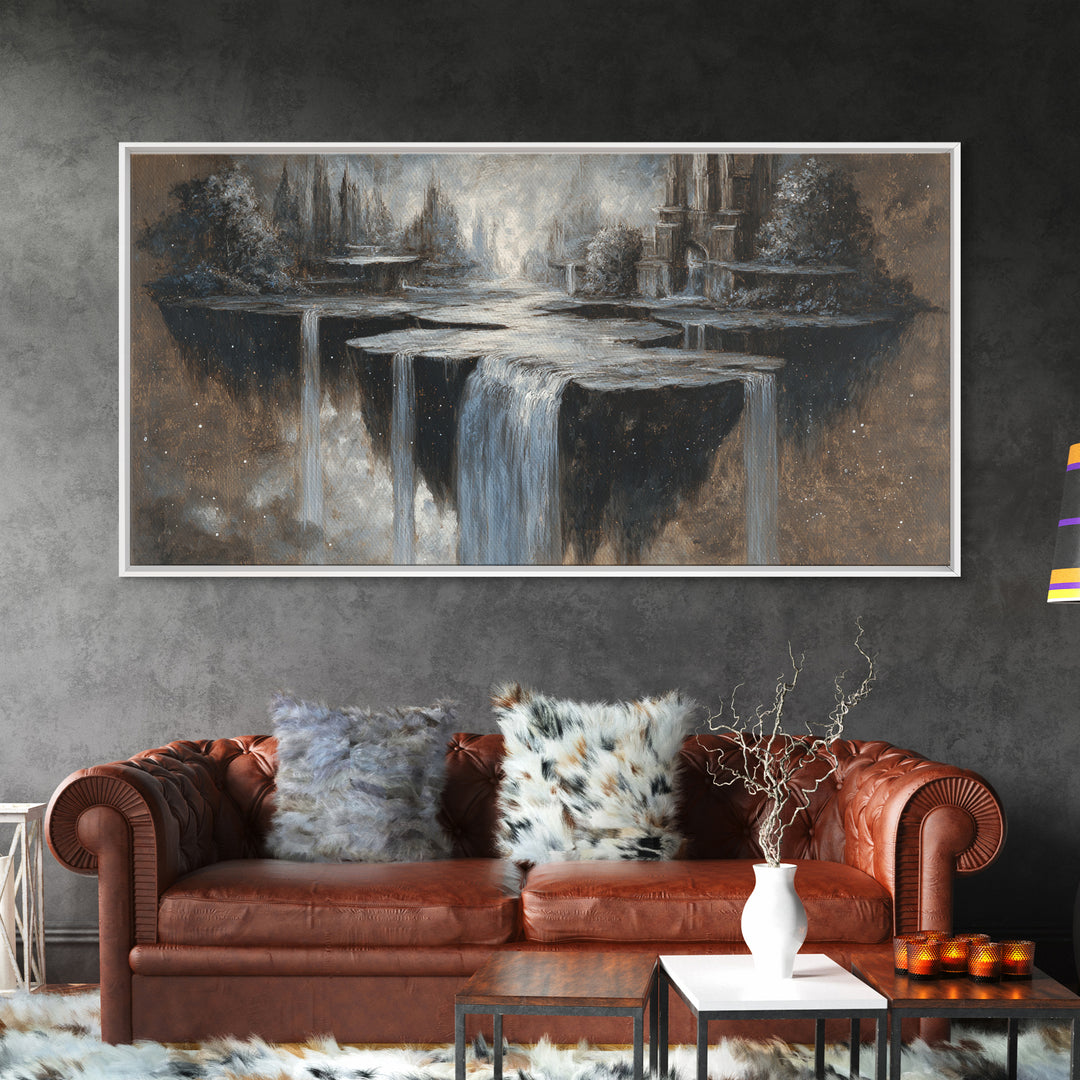 Dwarven Forge with Molten Gold Glow Framed Canvas Print, Fantasy Art, Home Decor, Living Room Decor, Fine Art, Mythic, FAN-2x1-86