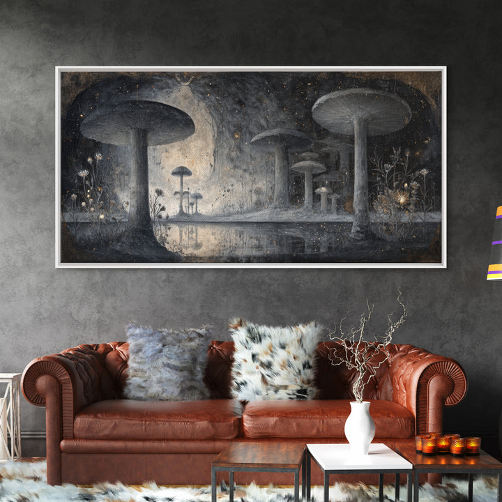 Floating Island with Waterfalls and Ancient Ruins Canvas Print, Fantasy Art, Sensual Fantasy Art, Living Room Decor, Mythic, FAN-2x1-95