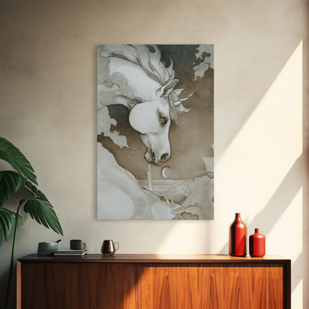 Armored Knight Facing a Glowing Portal Canvas Print, Fantasy Art, Gallery Decor, Living Room Decor, Fine Art, Mythic, FAN-2x3-15