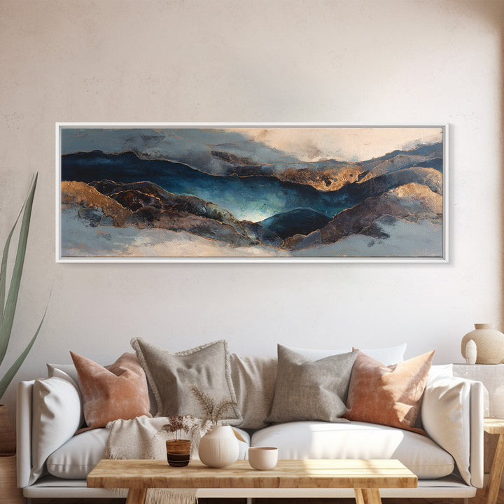 Dwarven Forge with Molten Gold Glow Framed Canvas Print, Fantasy Art, Home Decor, Living Room Decor, Fine Art, Mythic, FAN-3x1-10