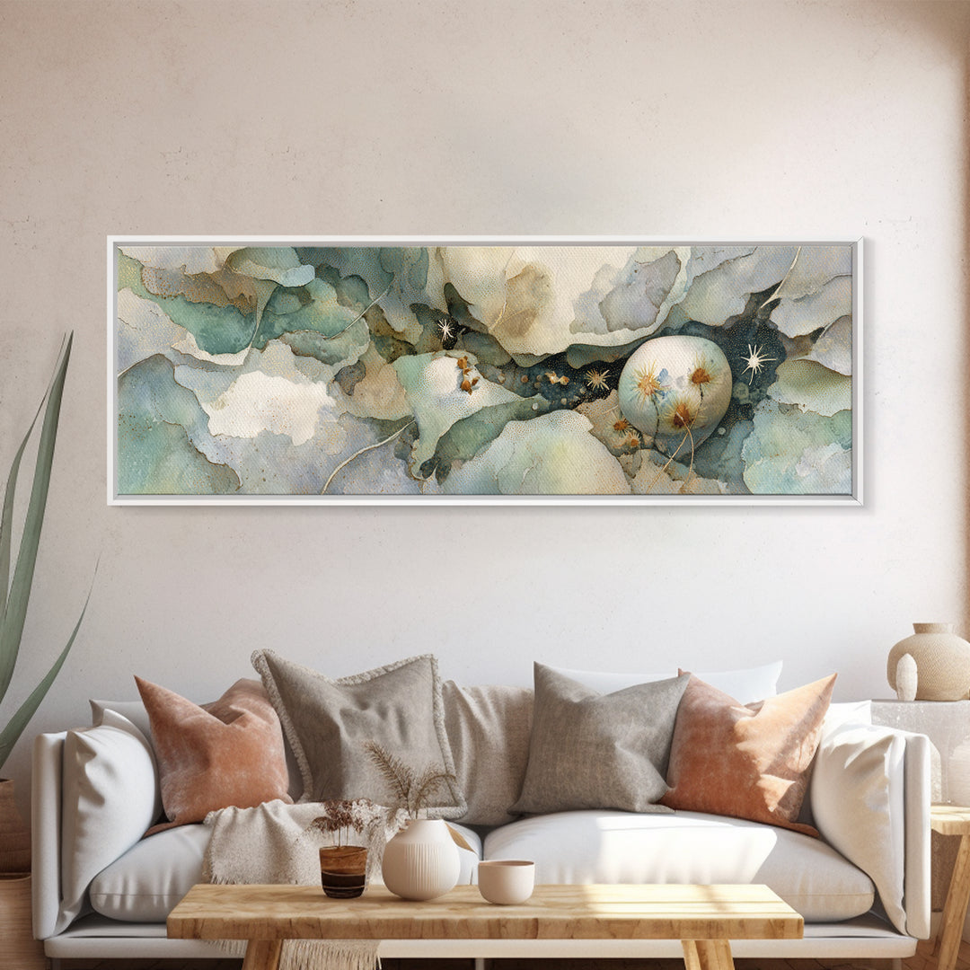 Griffin Perched on a Castle Wall Canvas Print, Fantasy Art, Digital Print, Living Room Decor, Watercolor Art, Mythic, FAN-3x1-26