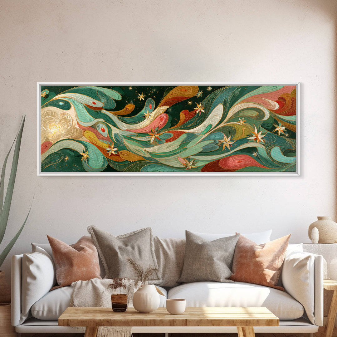 Wizard Tower under a Violet Storm Sky Framed Canvas Print, Fantasy Art, Neutral Decor, Living Room Decor, Fine Art, Mythic, FAN-3x1-44