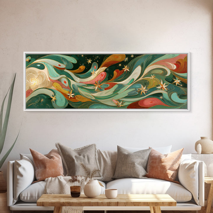 Wizard Tower under a Violet Storm Sky Framed Canvas Print, Fantasy Art, Neutral Decor, Living Room Decor, Fine Art, Mythic, FAN-3x1-44