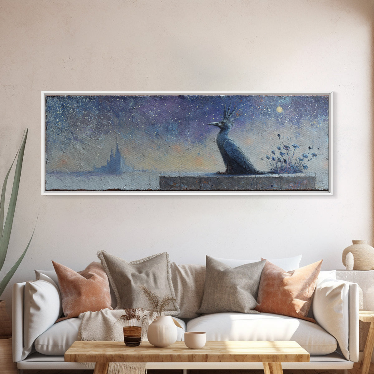 Armored Knight Facing a Glowing Portal Framed Canvas Print, Fantasy Art, Wall Decor, Living Room Decor, Oil Painting, Mythic, FAN-3x1-47