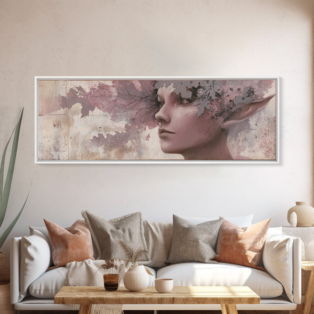 Magic Sword Embedded Framed Canvas Print, Fantasy Art, Painting, Living Room Decor, Fine Art, Mythic, Gothic Art, Landscape, FAN-3x1-51
