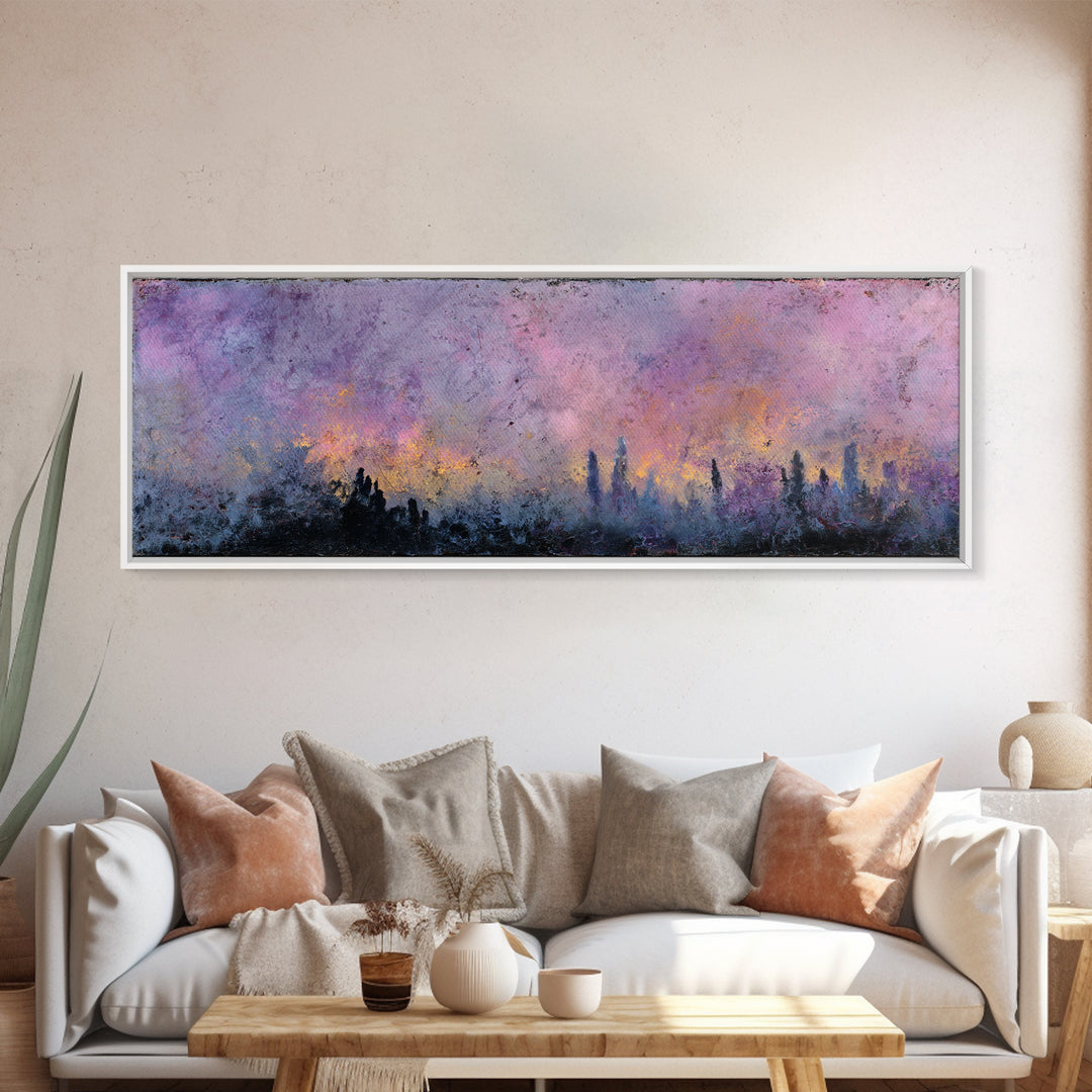 Faerie Market under Giant Mushrooms Framed Canvas Print, Fantasy Art, Neutral Decor, Living Room Decor, Fine Art, Mythic, FAN-3x1-7