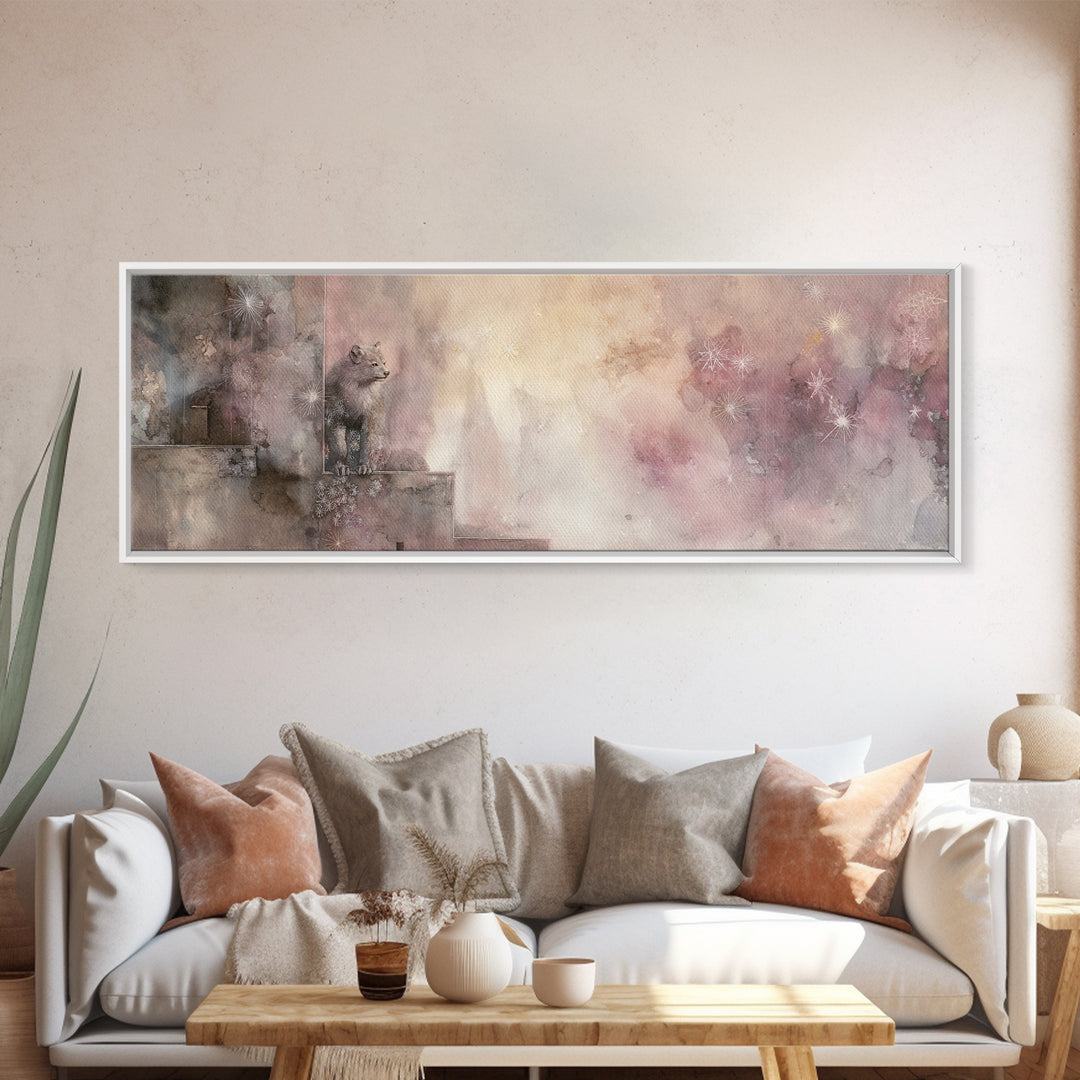 Armored Knight Facing a Glowing Portal Canvas Print, Fantasy Art, Art Nouveau, Living Room Decor, Mythic, Fantasy Wall Art, FAN-3x1-71
