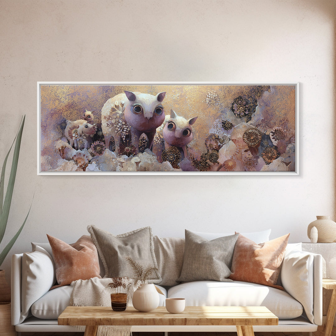 Floating Island with Waterfalls and Ancient Ruins Canvas Print, Fantasy Art, Room Decor, Living Room Decor, Fine Art, Mythic, FAN-3x1-91