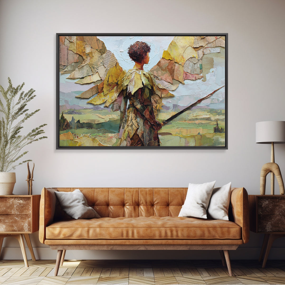 Elven Queen Portrait Framed Canvas Print, Fantasy Art, Digital Print, Living Room Decor, Fine Art, Mythic, Dragon Art, FAN-3x2-6