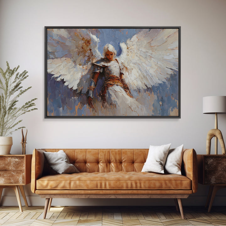 Mermaid Lagoon with Bioluminescent Water Framed Canvas Print, Fantasy Art, Digital Painting, Living Room Decor, Mythic, FAN-3x2-60