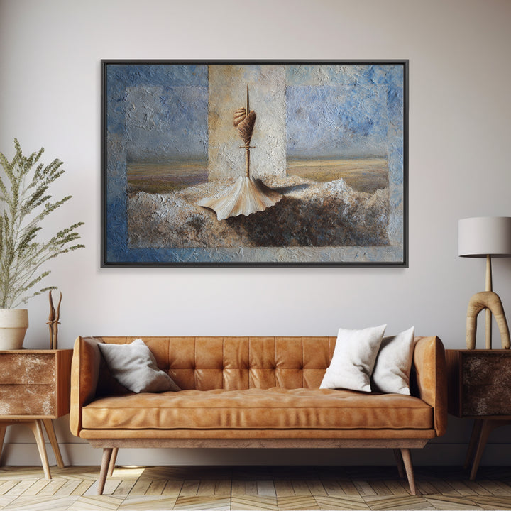 Phoenix Rising in Gold and Crimson Flames Framed Canvas Print, Fantasy Art, Fantasy Art Print, Living Room Decor, Mythic, FAN-3x2-81