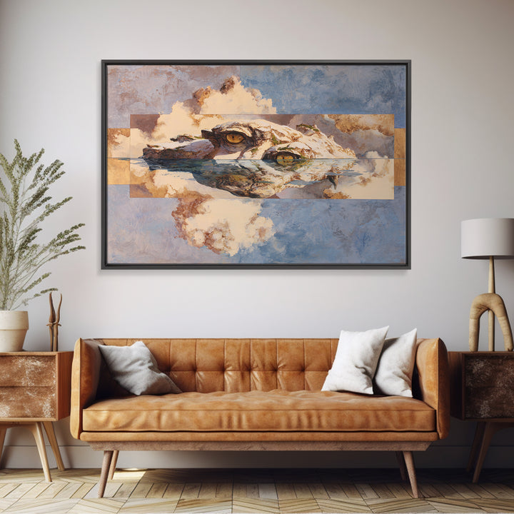 Golem Made of Vines and Old Stone Framed Canvas Print, Fantasy Art, Digital Painting, Living Room Decor, Watercolor Art, Mythic, FAN-3x2-97