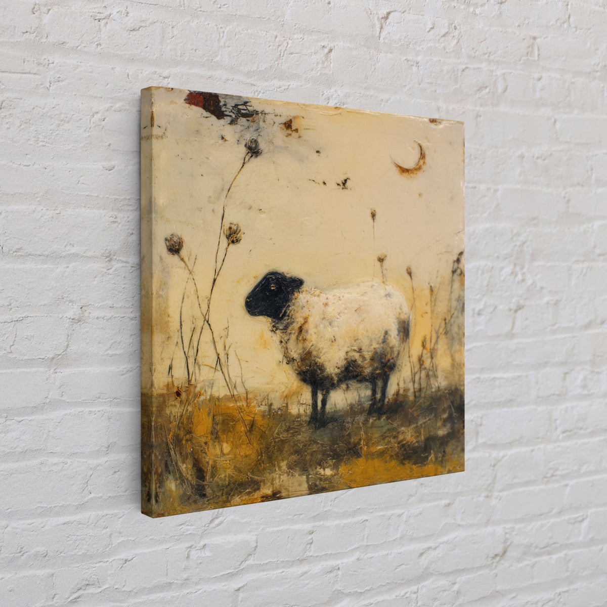 Rustic Barn in Golden Field Light Canvas Print, Farmhouse Art, Landscape Painting, Farmhouse Decor, Fine Art, Harvest, FAR-1x1-50