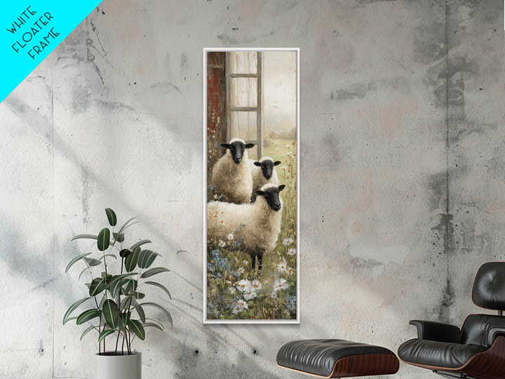 Black and White Sheep Framed Canvas Print, Farmhouse Art, Luxury Decor, Farmhouse Decor, Fine Art, Harvest, Art Prints, FAR-1x3-20