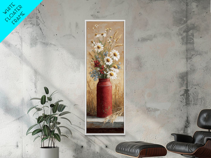 Old Milk Can Framed Canvas Print, Farmhouse Art, Art Print, Farmhouse Decor, Fine Art, Harvest, Digital Art, Printable Wall Art, FAR-1x3-24