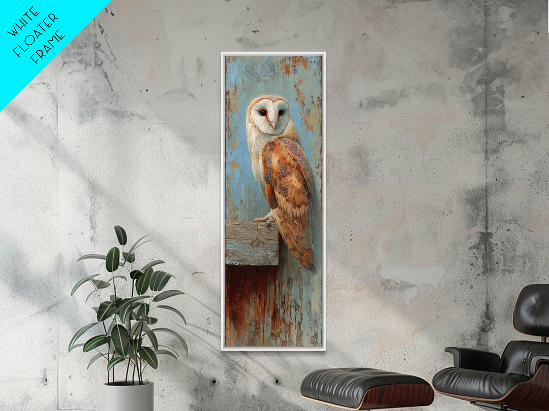 Barn Owl Perched on Aged Wood Canvas Print, Farmhouse Art, Printable Art, Farmhouse Decor, Harvest, Landscape Painting, FAR-1x3-59
