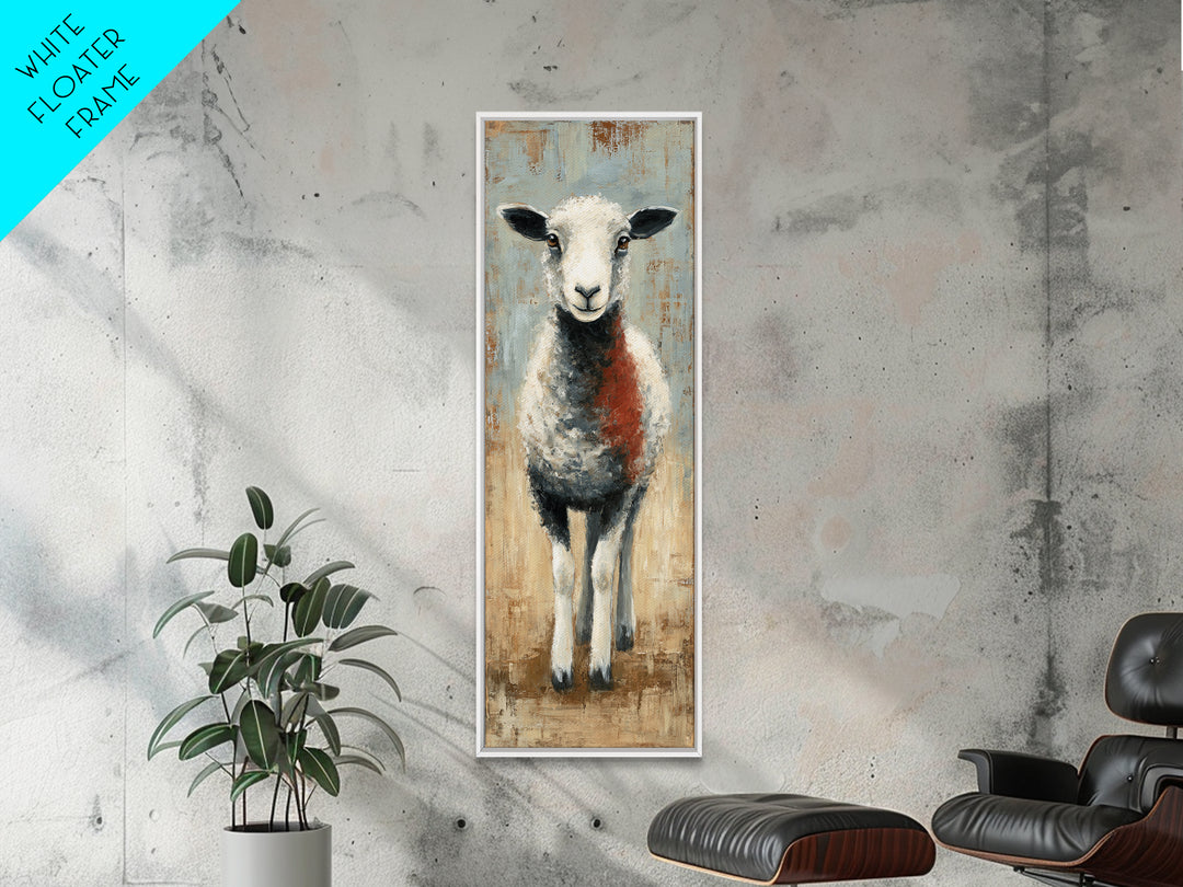 Black and White Sheep Canvas Print, Farmhouse Art, Digital Print, Farmhouse Decor, Fine Art, Harvest, Floral Wall Art, FAR-1x3-68