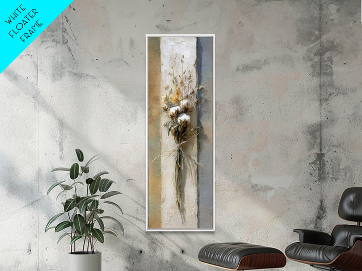 Wheat Bundle Tied Framed Canvas Print, Farmhouse Art, Landscape Art, Farmhouse Decor, Fine Art, Harvest, Textured Painting, FAR-1x3-70