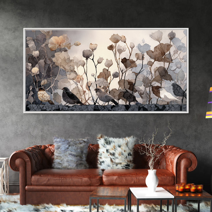 Weathered Horseshoe and Wildflowers Framed Canvas Print, Farmhouse Art, Digital Prints, Farmhouse Decor, Fine Art, Harvest, FAR-2x1-65