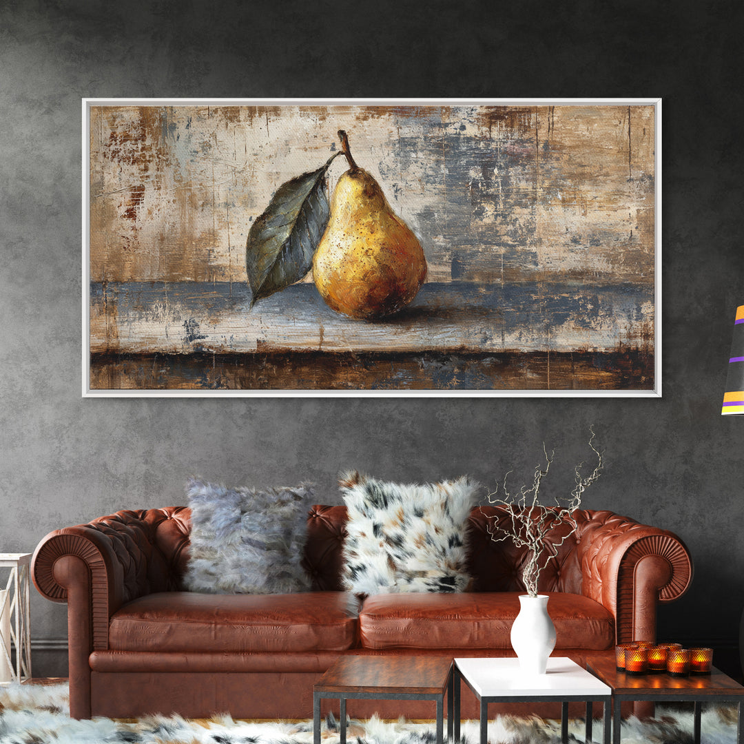 Rooster Painted in Cheerful Folk Colors Framed Canvas Print, Farmhouse Art, Oil Painting, Farmhouse Decor, Fine Art, Harvest, FAR-2x1-72