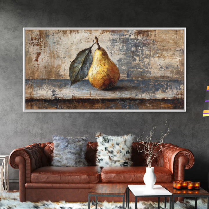 Rooster Painted in Cheerful Folk Colors Framed Canvas Print, Farmhouse Art, Oil Painting, Farmhouse Decor, Fine Art, Harvest, FAR-2x1-72
