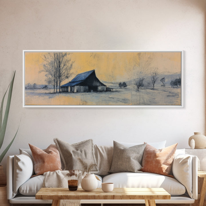 Windmill Silhouette at Sunset Framed Canvas Print, Farmhouse Art, Farmhouse Wall Decor, Farmhouse Decor, Fine Art, Harvest, FAR-3x1-57