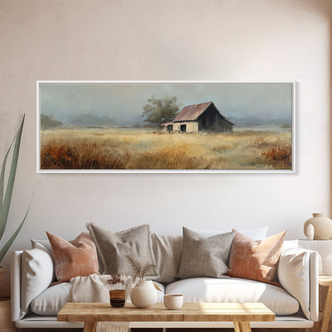 Barn Owl Perched on Aged Wood Framed Canvas Print, Farmhouse Art, Room Decor, Farmhouse Decor, Fine Art, Harvest, FAR-3x1-63