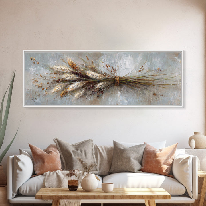 Rustic Pear Still Life on Plank Wood Canvas Print, Farmhouse Art, Art Prints, Farmhouse Decor, Harvest, Sage Green Wall Art, FAR-3x1-83