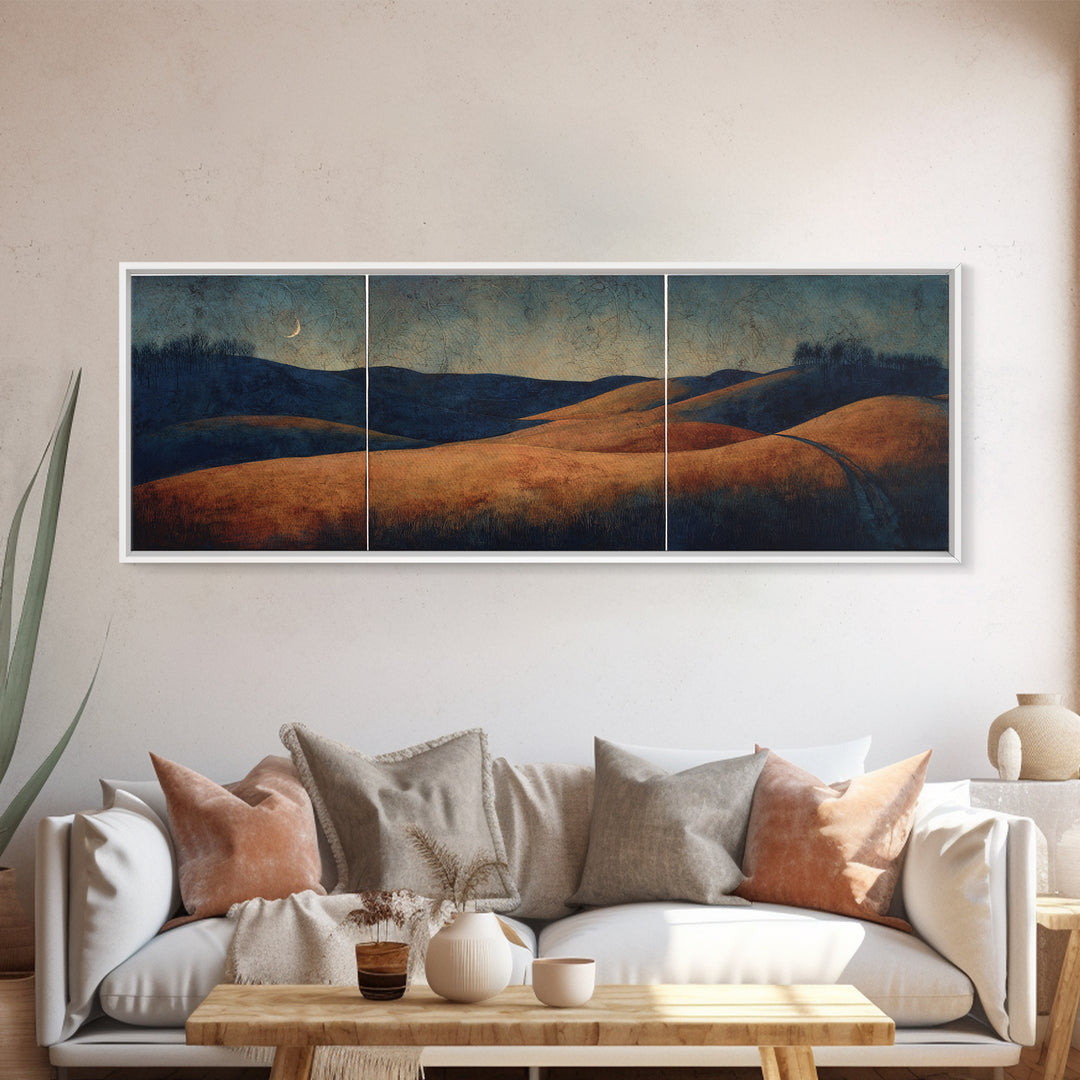 Rustic Barn in Golden Field Light Framed Canvas Print, Farmhouse Art, Black Wall Art, Farmhouse Decor, Fine Art, Harvest, FAR-3x1-90