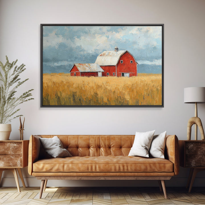 Cornfield under a Dramatic Summer Sky Framed Canvas Print, Farmhouse Art, Wall Decor, Farmhouse Decor, Fine Art, Harvest, FAR-3x2-2