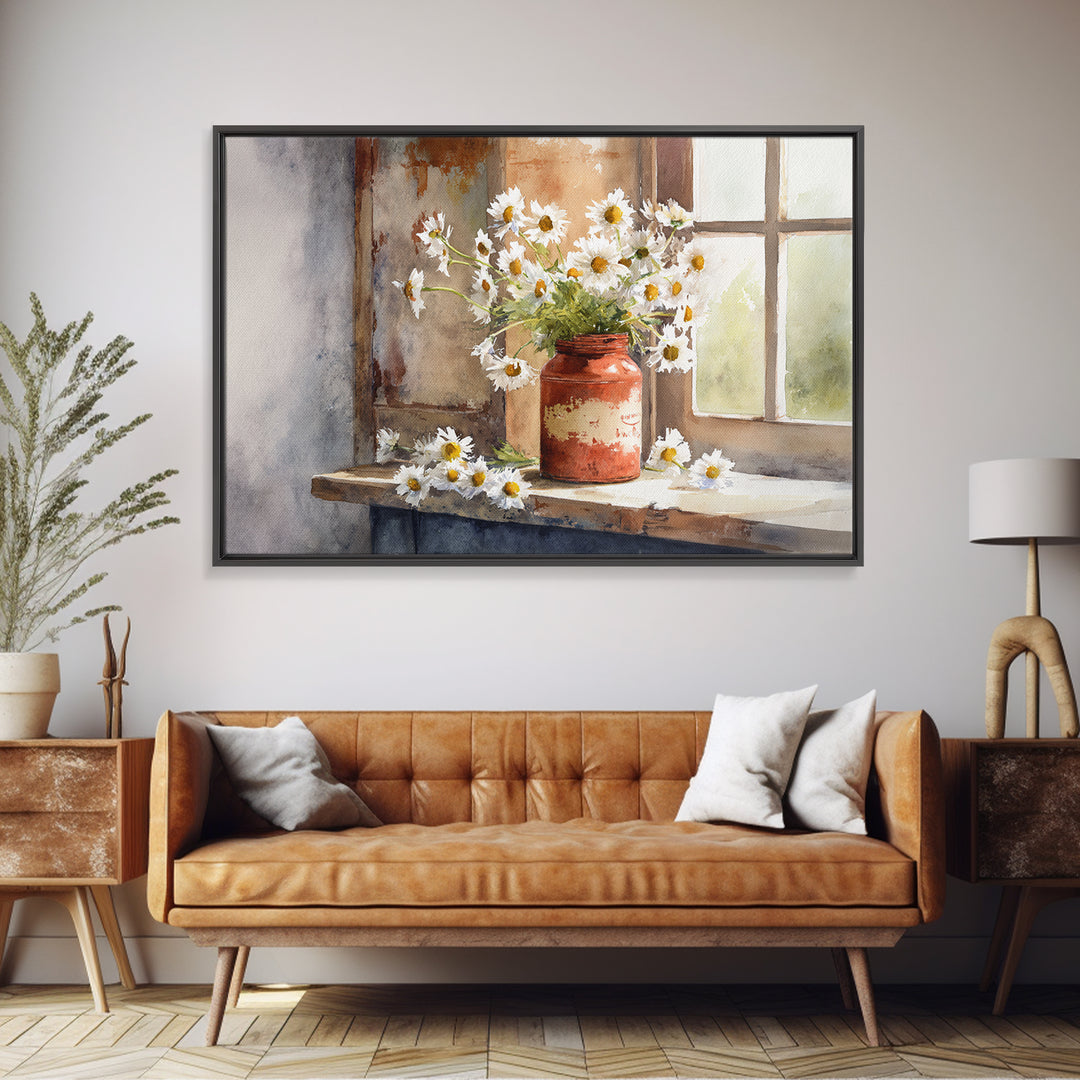 Old Milk Can Framed Canvas Print, Farmhouse Art, Gallery Decor, Farmhouse Decor, Abstract Art, Harvest, Contemporary Art, FAR-3x2-64