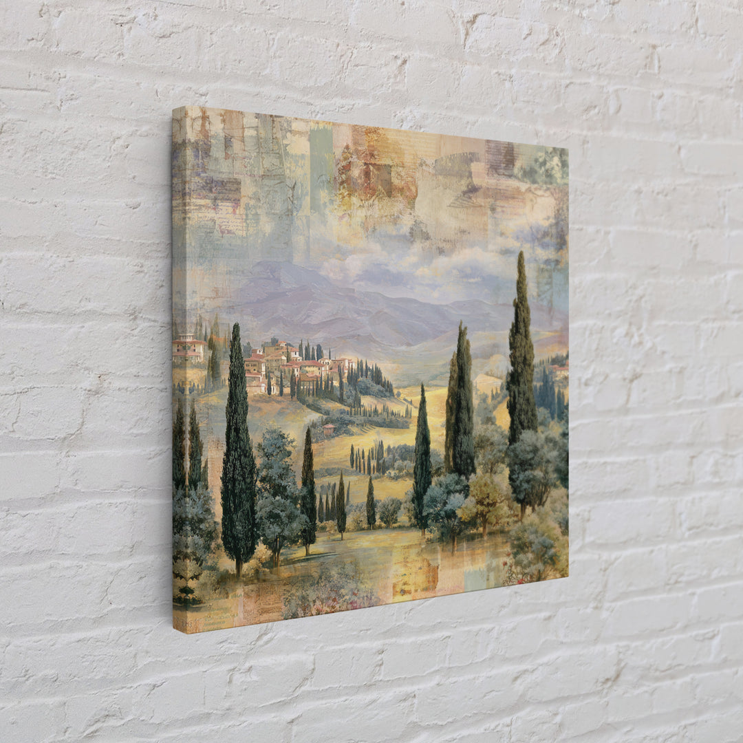 Country Lane Lined Canvas Print, French Country Art, Farmhouse Decor, Abstract Art, Country, Coastal Wall Art, FCA-1x1-23