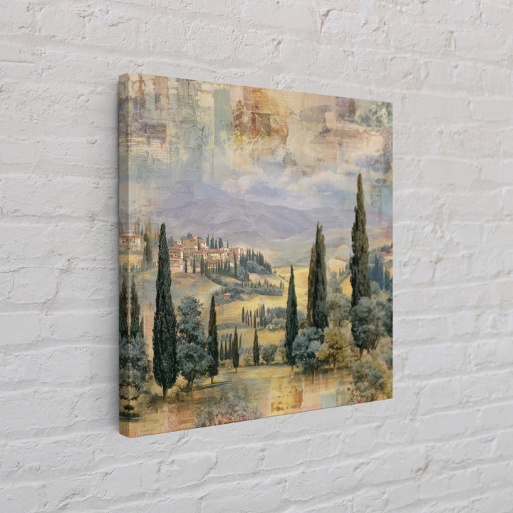 Country Lane Lined Canvas Print, French Country Art, Farmhouse Decor, Abstract Art, Country, Coastal Wall Art, FCA-1x1-23