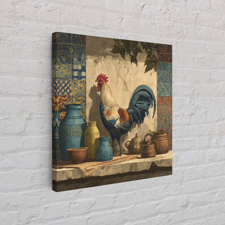 Rooster Portrait in Rustic French Palette Canvas Print, French Country Art, Botanical Prints, Farmhouse Decor, Country, FCA-1x1-26
