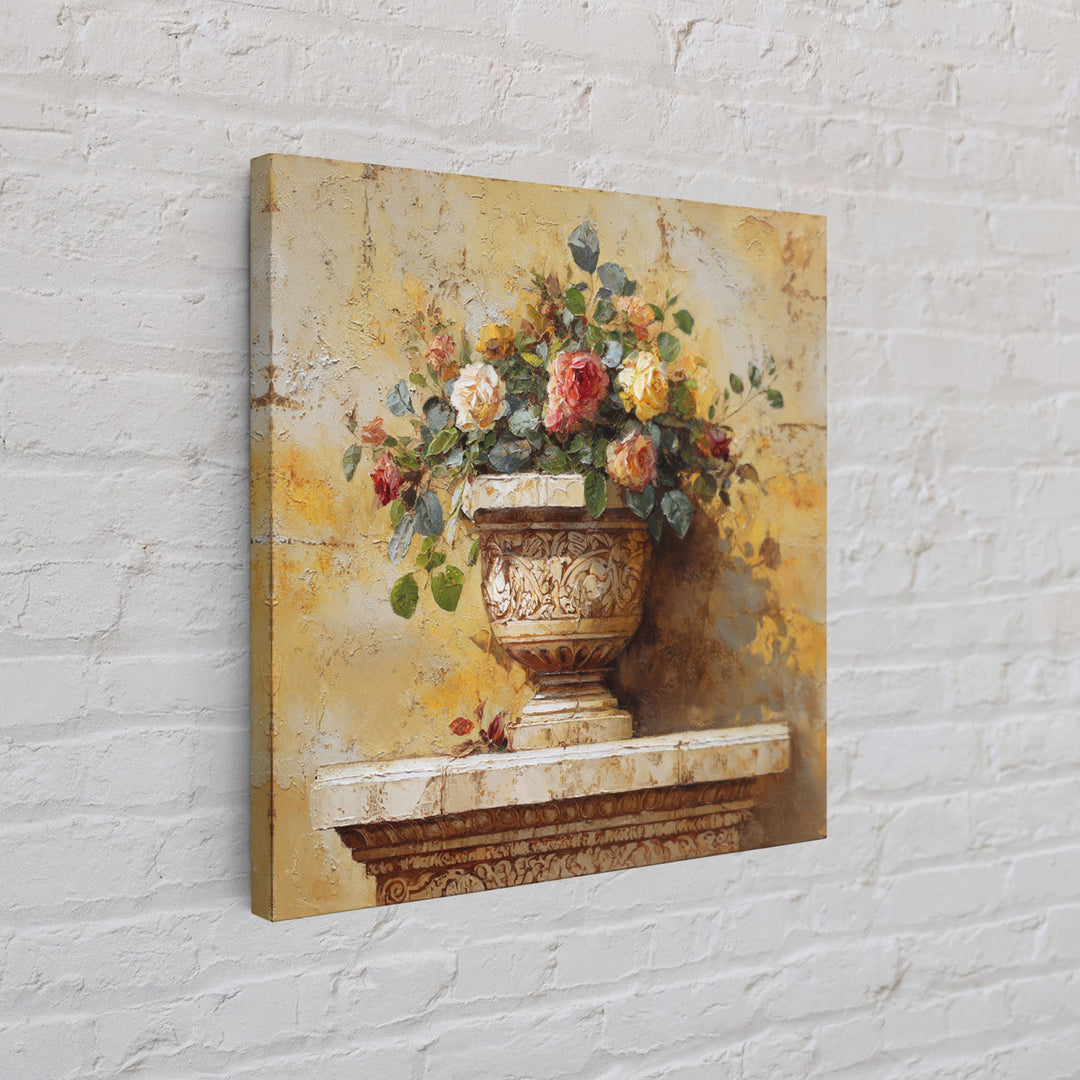 Ch Teau Garden Urn Framed Canvas Print, French Country Art, Farmhouse Wall Decor, Farmhouse Decor, Fine Art, Country, FCA-1x1-43